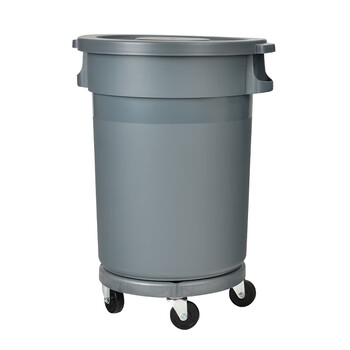 Supercloud indoor workshop industrial thickened round large trash can restaurant hotel commercial kitchen plastic outdoor sanitation trash can with lid 168l with wheels