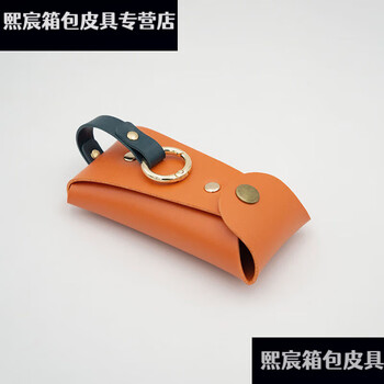 Qian lianyu pull-out key bag ins student mini compact simple key bag large capacity men's and women's car keys universal vibrant orange - with key ring buckle