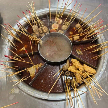 Spicy hotpot special grid spicy hotpot commercial special pot jiugongge cooking skewers pot partition stall 52cm -7 grid removable grid