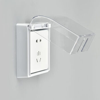 Punch-free exposed socket open wire switch heightened waterproof box white five-hole waterproof cover bathroom outdoor toilet splash-proof box exposed waterproof box medium high transparent contains socket 10a