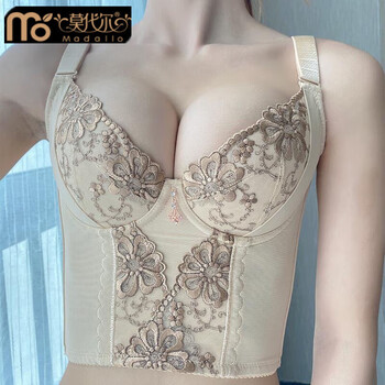 Modal beauty director's bra, body gathering, breast reduction, back sagging, stomach and abdominal reduction underwear, skin color long bra 80b