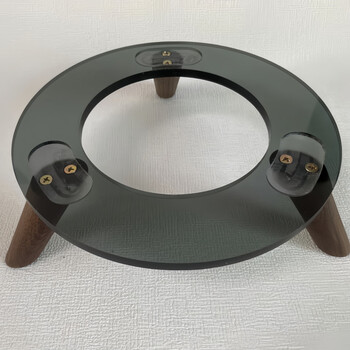 Centos harmankardon audio stand harmankardon glazed 2/3 generation crystal 4th generation walnut solid wood desktop shock-absorbing thickened anti-slip home support stand black tray + black walnut feet without light