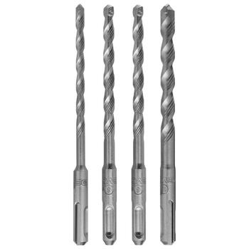 Dayou (devon) 6/8/10/12mm electric hammer drill bit, hammer head, round handle, two pits and two slots drill bit accessories for wall holes, 4 160mm electric hammer drill bits (6/8/10/12)