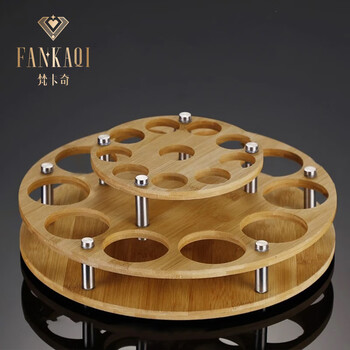 Fankaqi bamboo and wood white wine cup holder, bullet cup holder, spirit cup and wine dispenser set, household small wine cup, perfect 10 cups and 10 pots, bamboo and wood cup holder