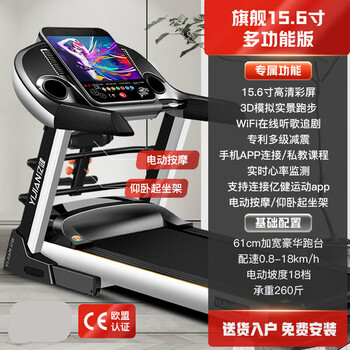 Yijian (yijian) 9009d treadmill household model small foldable indoor home multi-function gym dedicated flagship model 15.6-inch touch screen multi-function wifi