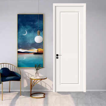 Solid wood composite paint extremely narrow minimalist door wooden door interior door bedroom door set door home white custom room package frame size (not including hardware 880*2050*95