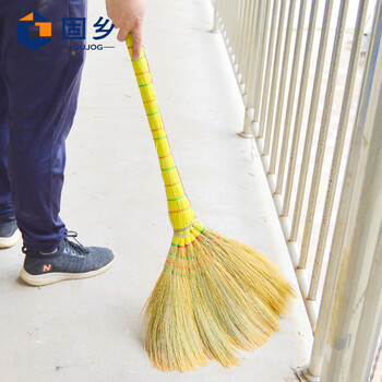 Guxiang miscanthus broom, miscanthus broom, outdoor broom, phoenix grass broom, floor broom, indoor and outdoor school classroom, supermarket, sanitation, household cleaning plant, small broom with wooden handle, miscanthus broom, in stock