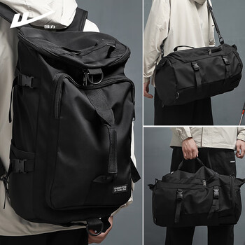 Pull back travel bag men's large-capacity backpack multi-functional school bag short-distance business trip luggage backpack portable cross-body fitness bag black 45l can be boarded