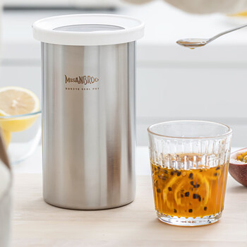 Misanbroo finnish yogurt cup stainless steel crisper homemade fermentation tank automatic exhaust container refrigerator refrigeration large storage box fermentation tank-1400ml