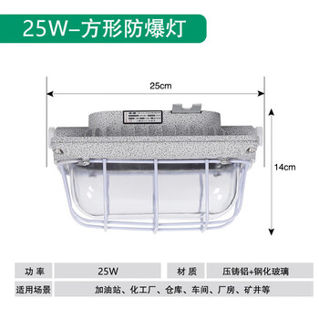 Yue changsheng led ceiling light factory warehouse workshop light round explosion-proof ceiling light dust-proof three-proof light square-led ceiling light-25 watts