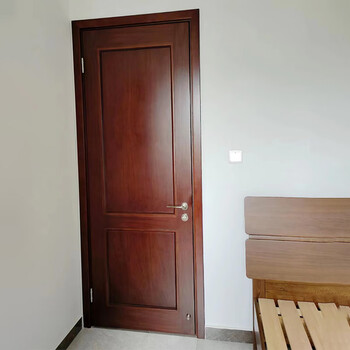 Red cherry log painted door bedroom door set bathroom door indoor solid wood room door villa whole house customization solid wood deposit