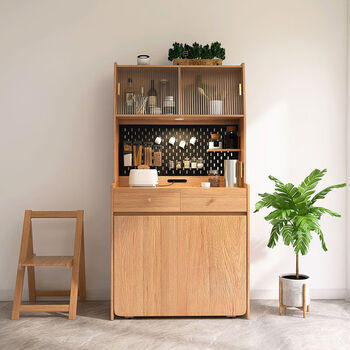 Jianyingmaoxingying furniture dining table japanese-style folding sideboard one-piece retractable small apartment perforated board home table dining table solid wood color perforated board dining table cabinet