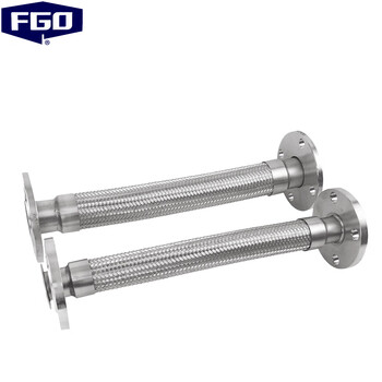 Fgo stainless steel metal braided hose overall 304 flanges at both ends bwg-16p pn16 dn65 10 meters long