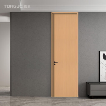 Tongjia mercury series natural pear wood carved solid wood composite door