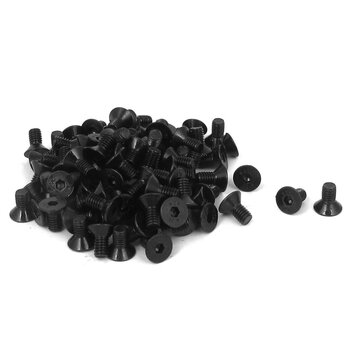 Uxcellm4 x 8mm hex socket head screw black 100 pieces