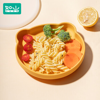 Rushan baby plate silicone suction cup integrated independent feeding children's food bowl special for baby food