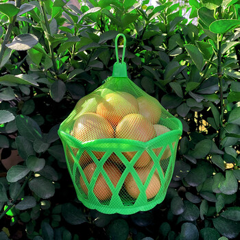 Magic city egg basket supermarket packaging round plastic blue woven hollow small basket small blue plastic basket for eggs green (big basket + net + buckle) 100 sets pack 14-20