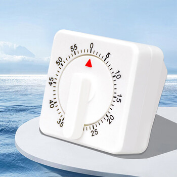 Rotary stopwatch fitness self-discipline kitchen timer electronic reminder for learning to cook white - without battery