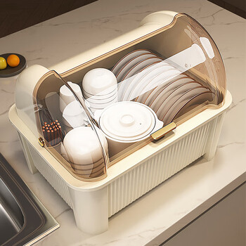 Added dish storage rack cupboard home kitchen drain rack with cover for tableware plates bowls and chopsticks storage box
