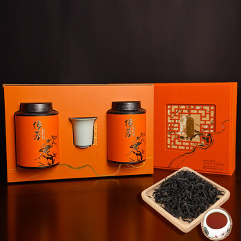 Jingyao duck shit fragrant single cluster tea gift box gift box high mountain tieguanyin tea wuyi dahongpao factory direct sales green cinnamon dahongpao 80g 2 cans total 160g gift box