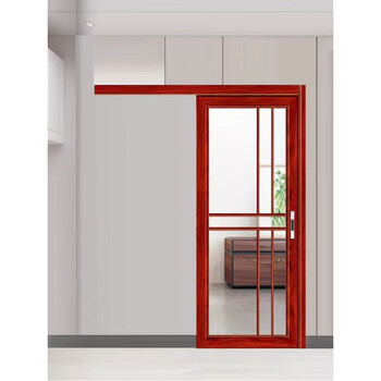 Clcey kitchen bathroom single rail single leaf hanging sliding door hanging sliding door balcony rear broken titanium magnesium aluminum alloy tempered glass 1.2 (73*35) can be hung rail and floor rail (according to square meter)