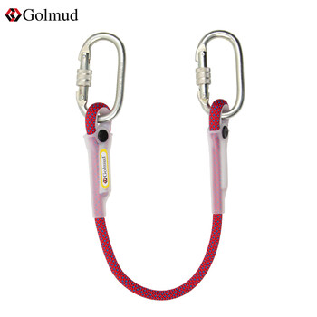Gorm outdoor safety rope rl226 lanyard, high-altitude operation, downhill cowtail rope, anti-fall safety belt, climbing equipment, 11mm rose + alloy steel buckle 60cm