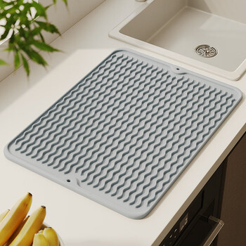Qiqijia silicone drain pad insulation pad kitchen countertop protective pad non-slip mat cutting board fixed meal anti-scalding table pad pot pad
