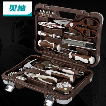 Beyou german imported quality hardware tool box set, repair electrician set, multi-functional household manual combination e027 (without electric drill) - household tool set