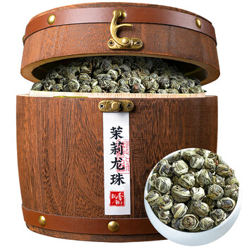Fragrant rhyme jasmine tea dragon pearl tea wooden barrel gift box 500g 2025 new tea super strong fragrance jasmine dragon pearl hydrangea