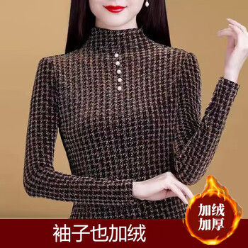 Orchid half turtleneck bottoming shirt for women in autumn and winter, can be worn inside or outside 2025 new winter style women's versatile slim fit top 230 plus velvet m recommended 90-100 pounds