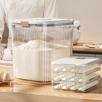 Youqin flour storage tank kitchen noodle bucket sealed household insect-proof and moisture-proof flour container food-grade dumpling box large size can hold 15 catties + insect-proof box + measuring cup