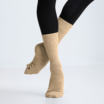 Sansha modern dance socks, colorful ballet practice socks, mid-length cotton socks, solid color long dance socks, khaki