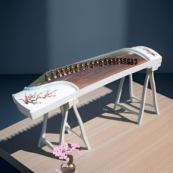 Bailongyin guzheng entry-level practice teaching for beginners, adults and children playing graded solid wood guzheng, middle-aged and elderly guzheng 125cm white lotus official standard + stand