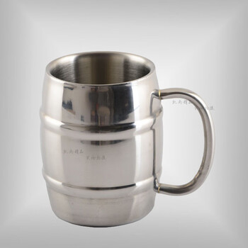 Sailotou stainless steel double-layer beer cup, anti-scalding coffee cup, milk cup, tea cup, handy cup, drop-resistant large-capacity mug, double-line silver 300ml 0 pieces
