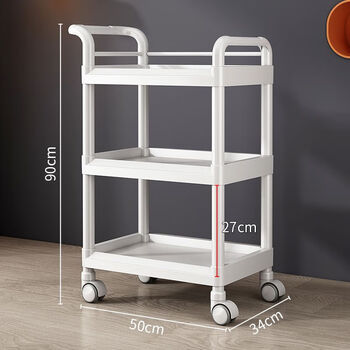 Chuangfang cat beauty salon special multifunctional storage rack wheeled trolley household instrument tool trolley movable medical trolley cream white-no drawout