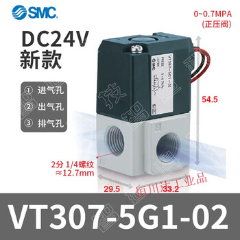 High frequency vacuum valve vt307v-5g/5g1/dz1-01/02 two-position three-way solenoid control valve vt317 vt307v/vt307-5d1 moisture-proof type