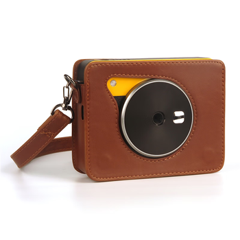 Original suitable for kodak c300r minishot3 retro pu camera bag printer bag digital photography leather case light brown