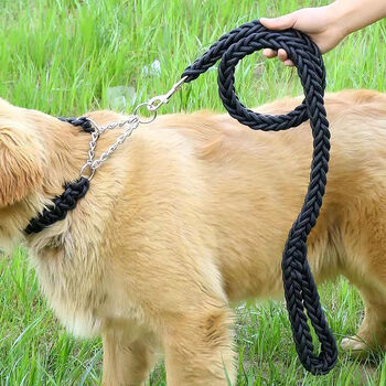 Ppo dog rope dog supplies traction rope dog chain small dog medium large dog golden retriever teddy dog rope dog walking rope black s model suitable for 7-18 pounds