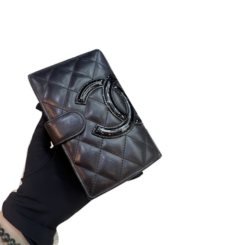 Second-hand 99 new chanel chanel black gold women's long and short wallet wallet clutch bag card holder women's bag 95 new short wallet