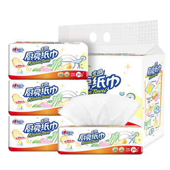Xinxiangyin kitchen paper towels oil-absorbing paper 70 pumps 12 packs kitchen paper to absorb oil, water, and decontamination, family affordable pack 2 layers 70 pumps * 3 packs