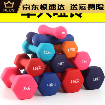 Mi lan single dumbbell women's fitness home general children's arm training yoga small dumbbell dipped solid cast iron equipment hexagonal frosted blue 2.5kg single