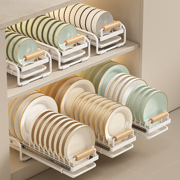 Ju password kitchen cabinet drawer built-in dish rack pull-out dish rack cabinet pull-out basket bowl basket dish storage rack drain rack elegant white single layer-pull-out dish rack no assembly required-available in cabinets/countertops/wall cabinets