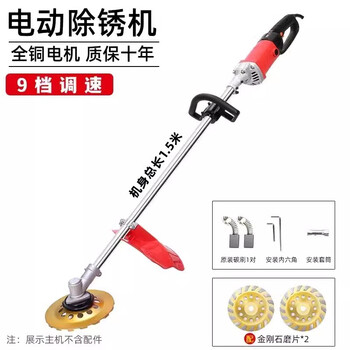 Aaron hercules electric rust remover polishing machine hand-held cement floor grinder color steel tile rust concrete grinder 9-speed speed model + 2 diamond grinding discs