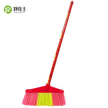 Wooden handle plastic broom, single broom (random color) 96*36*6cm