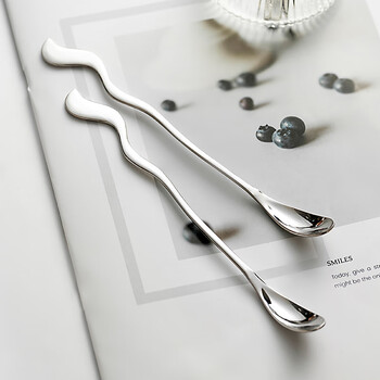 Onlycook coffee spoon 18-10 stainless steel dessert spoon mixing spoon exquisite small spoon household honey spoon milk stirring stick 1 piece