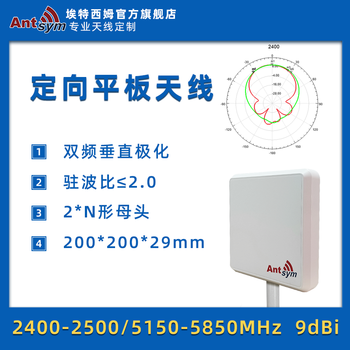 Etesim 2.4g/5.8g high-gain dual-band dual-polarization outdoor ap base station bridge flat-panel industrial antenna uav wireless image signal transmission 2.4g /5.8g 9dbi dual-band nk*2