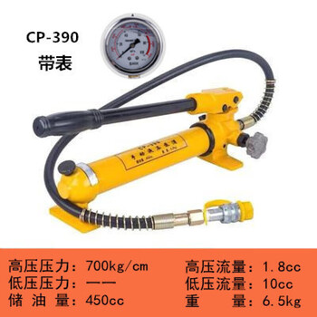 Customized hydraulic hand pump high pressure pump hydraulic pump hydraulic pump manual oil pump cp-180 cp-390 manual pump (with meter)