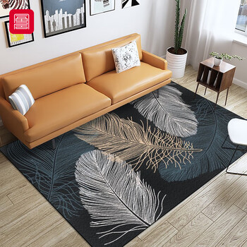 Fuju versatile simple living room large carpet non-slip sofa coffee table bedroom bed carpet 160*230cm nordic leaves