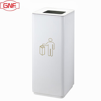 Gnf square lidless trash can indoor soft metal large outdoor hotel lobby hospital shopping mall milk tea shop white