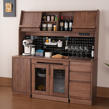 Guangming furniture solid wood folding dining table sideboard dining table integrated household small apartment multifunctional invisible retractable dining table 4401 multifunctional sideboard